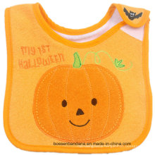 OEM Production Custom Made Cotton Terry Red Promotional Embroidered Halloween Promotional Baby Bib